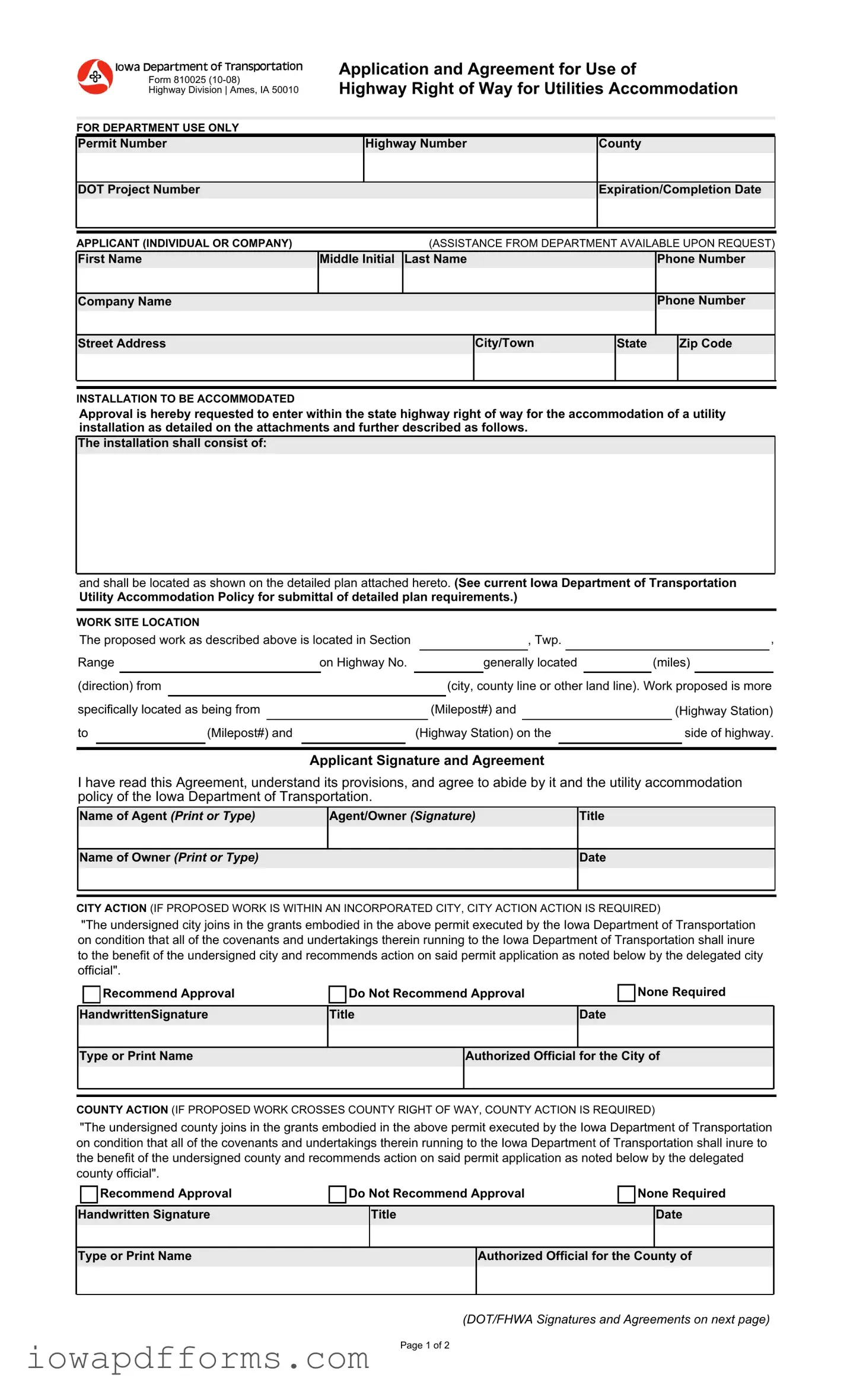 Fill in Your 810025 Iowa Template