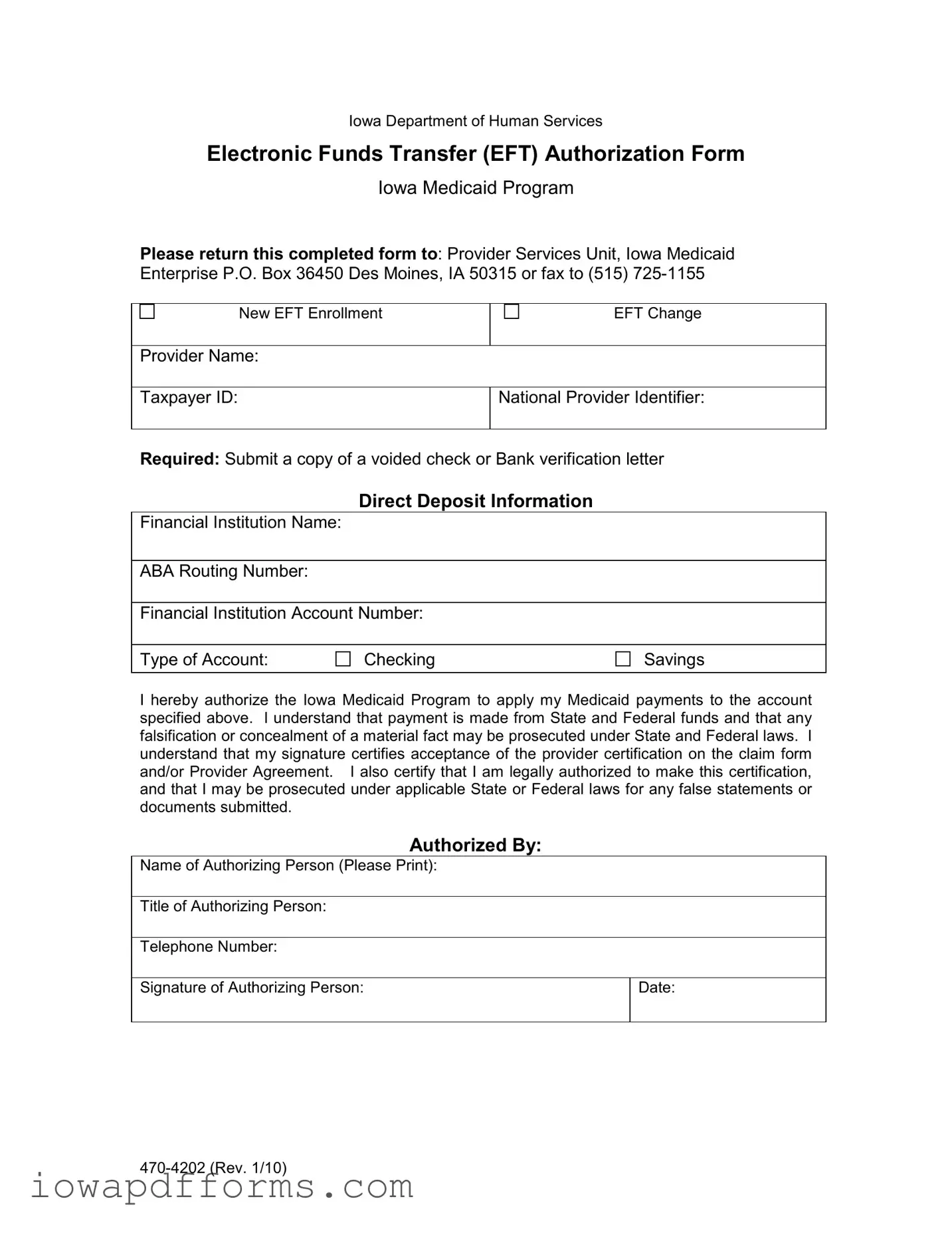 Fill in Your Iowa 470 4202 Template