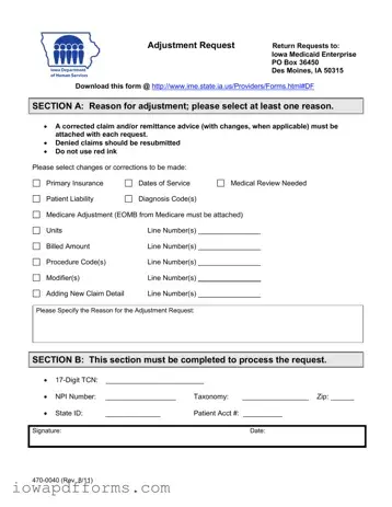 Fill in Your Iowa 470 0040 Template