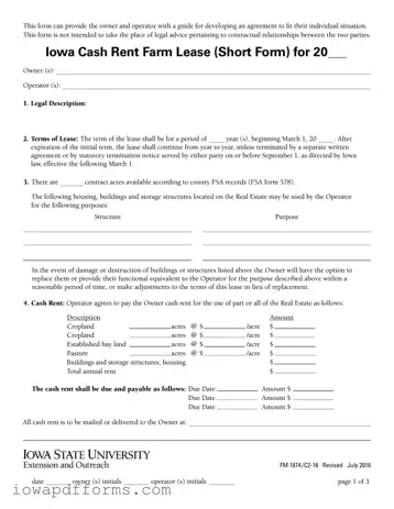 Fill in Your Iowa Short Template