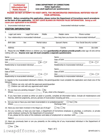 Fill in Your Iowa Visitor Application Template